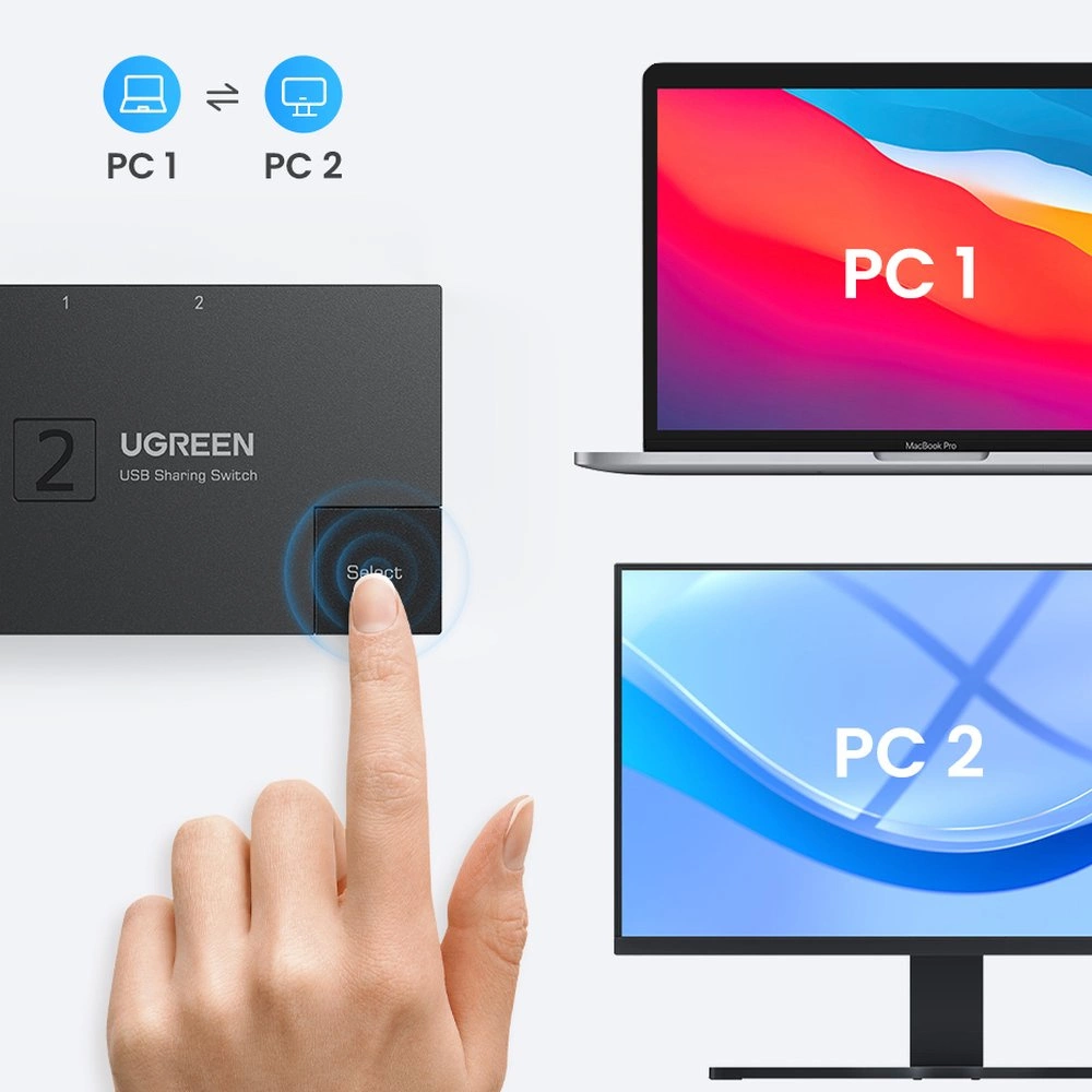 Switch USB 3.0 bidirectional switch Ugreen CM618 - blackeng
