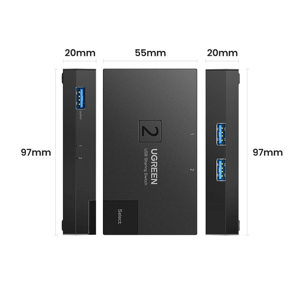 Switch USB 3.0 bidirectional switch Ugreen CM618 - blackeng