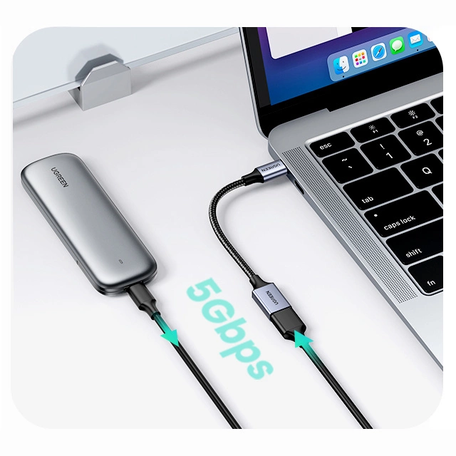USB C (male) - USB (female) 3.0 OTG cable 0.15m Ugreen US378 - blackeng