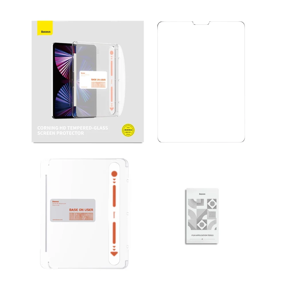 Baseus Crystal tempered glass for iPad 10.2'' (2019/2020/2021) / iPad Air 3 10.5'' + mounting kit - transparenteng