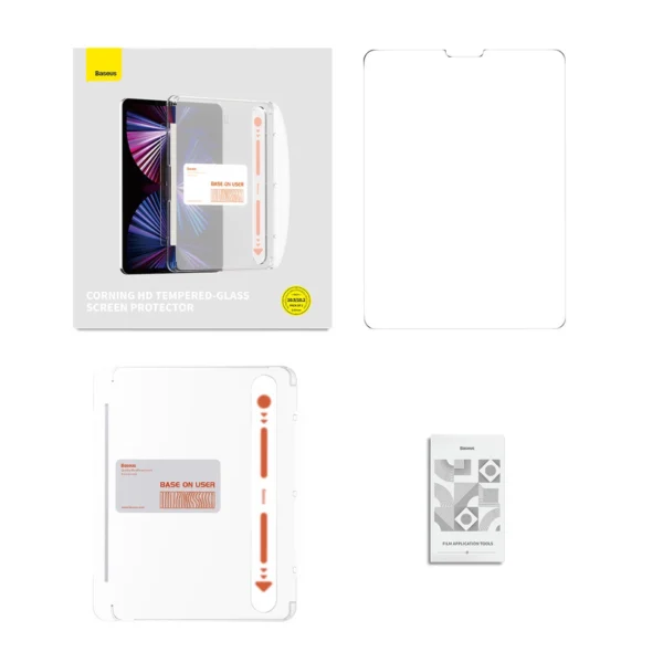 Baseus Crystal tempered glass for iPad 10.2'' (2019/2020/2021) / iPad Air 3 10.5'' + mounting kit - transparenteng