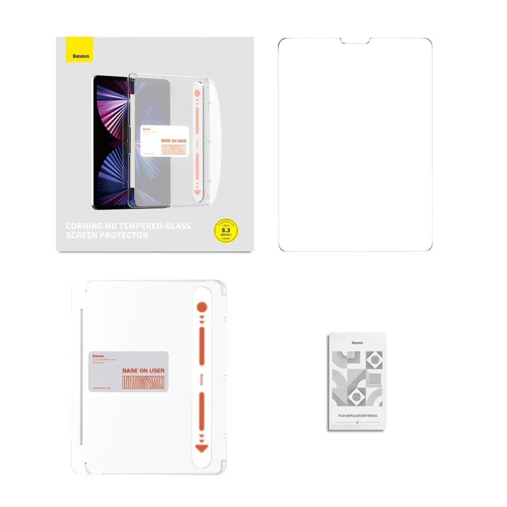 Baseus Crystal tempered glass for iPad Mini 6 8.3'' + mounting kit - transparenteng