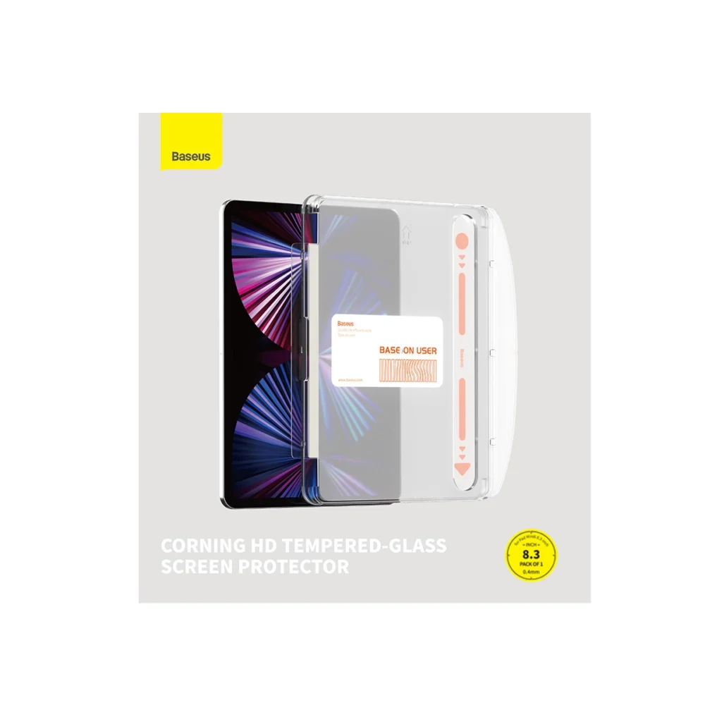 Baseus Crystal tempered glass for iPad Mini 6 8.3'' + mounting kit - transparenteng
