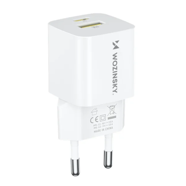 Wozinsky WWCEAC GaN USB-A USB-C 33W wall charger - whiteeng