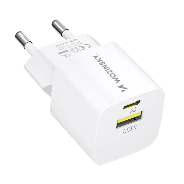 Wozinsky WWCEAC GaN USB-A USB-C 33W wall charger - whiteeng