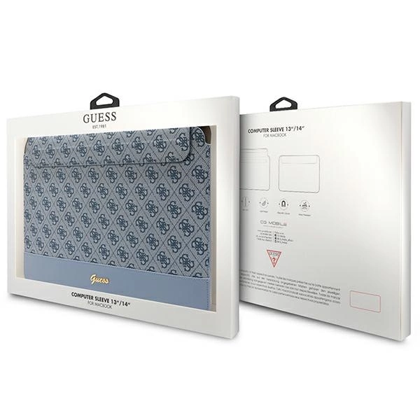 Guess 4G Stripe Metal Logo case for a 14" laptop - blueeng