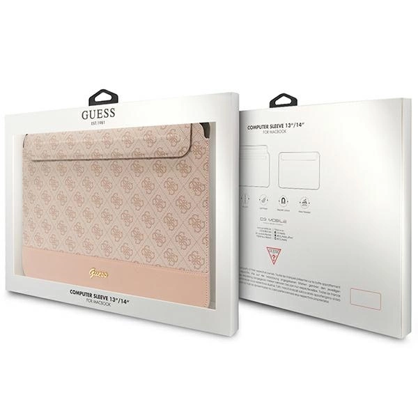 Guess 4G Stripe Metal Logo case for a 14" laptop - pinkeng