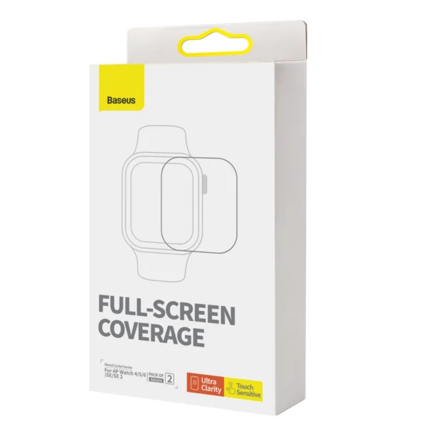 Set of 2x Baseus NanoCrystal protective film for Apple Watch 4/5/6/SE/SE 2 44mm + mounting kit - transparenteng