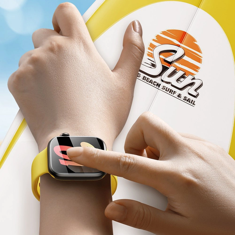 Set of 2x Baseus NanoCrystal protective film for Apple Watch 4/5/6/SE/SE 2 44mm + mounting kit - transparenteng