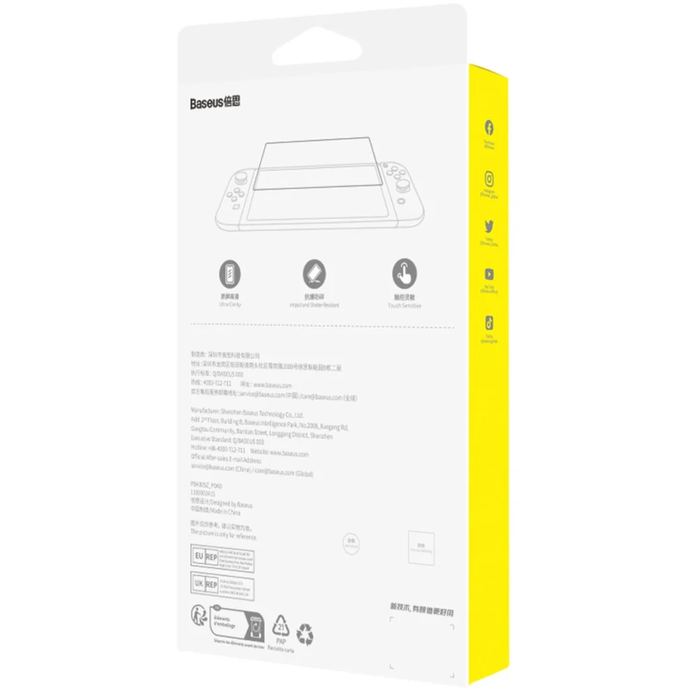 Set of 2x Baseus Crystal tempered glass for Nintendo Switch OLED 2021 + mounting kit - transparenteng