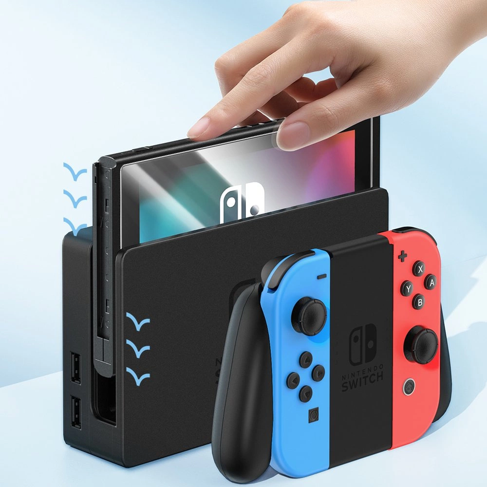 Set of 2x Baseus Crystal tempered glass for Nintendo Switch OLED 2021 + mounting kit - transparenteng