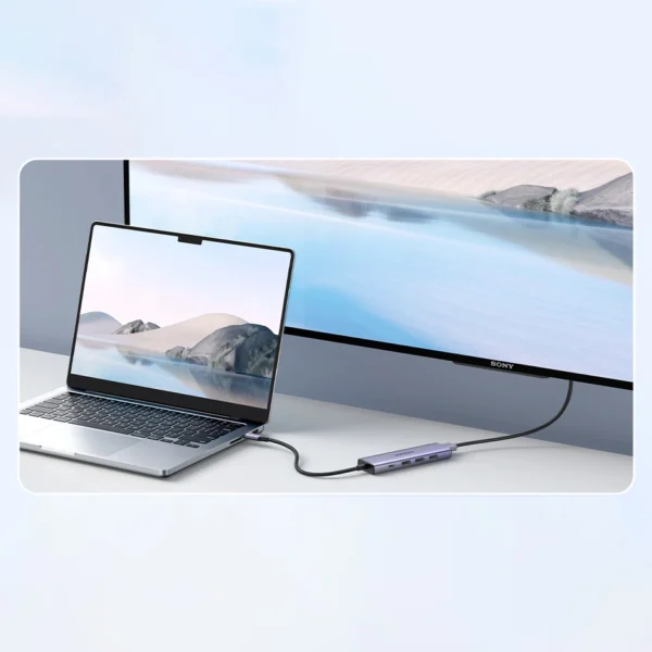 Multifunctional HUB 5in1 USB-C - HDMI 1.4 / 3 x USB-A / USB-C PD 100W Ugreen CM511 - grayeng
