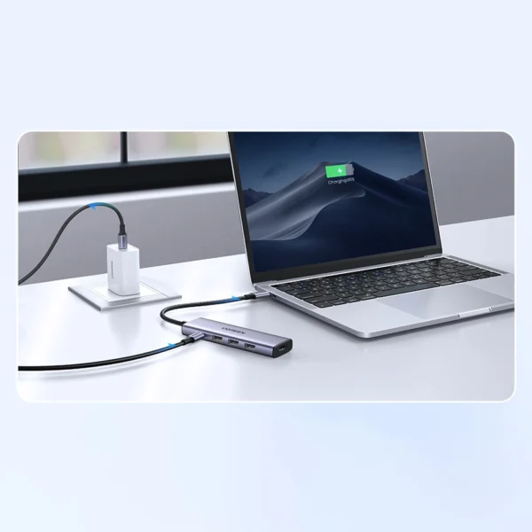 Multifunctional HUB 5in1 USB-C - HDMI 1.4 / 3 x USB-A / USB-C PD 100W Ugreen CM511 - grayeng