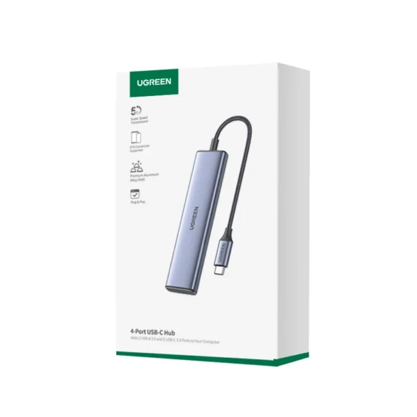 HUB USB-C - 2 x USB-A / 2 x USB-C 20 cm Ugreen CM473 - grayeng