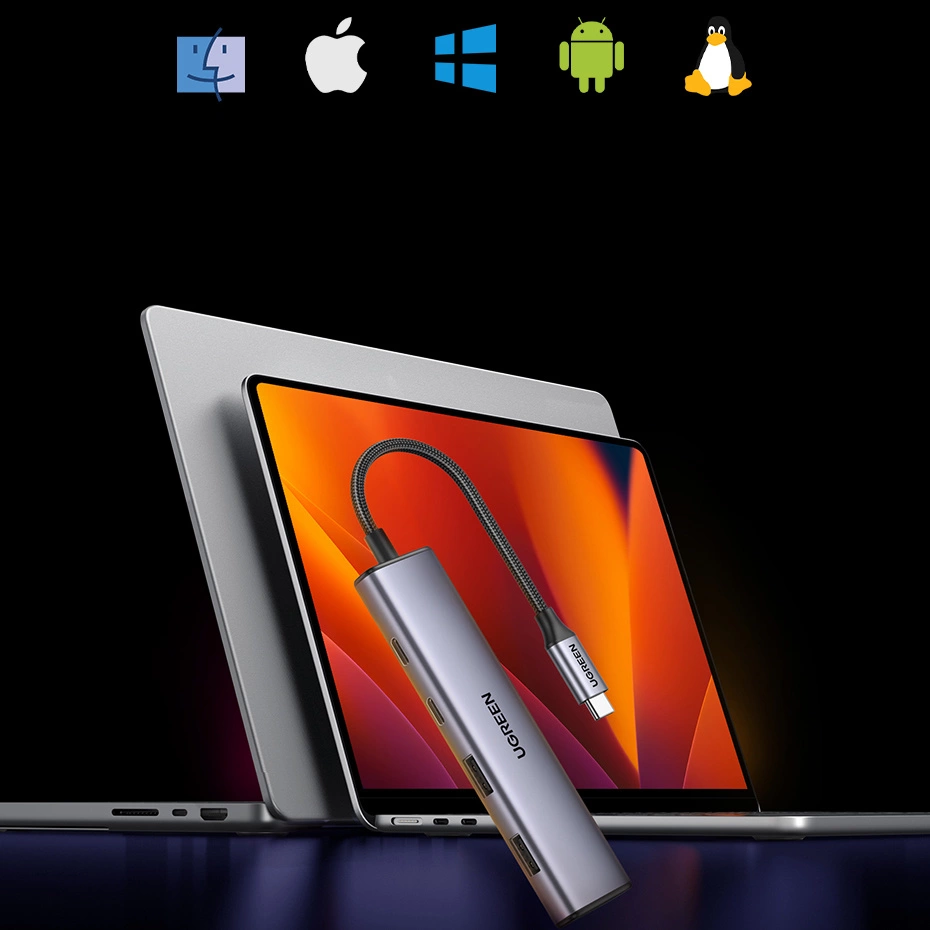 HUB USB-C - 2 x USB-A / 2 x USB-C 20 cm Ugreen CM473 - grayeng