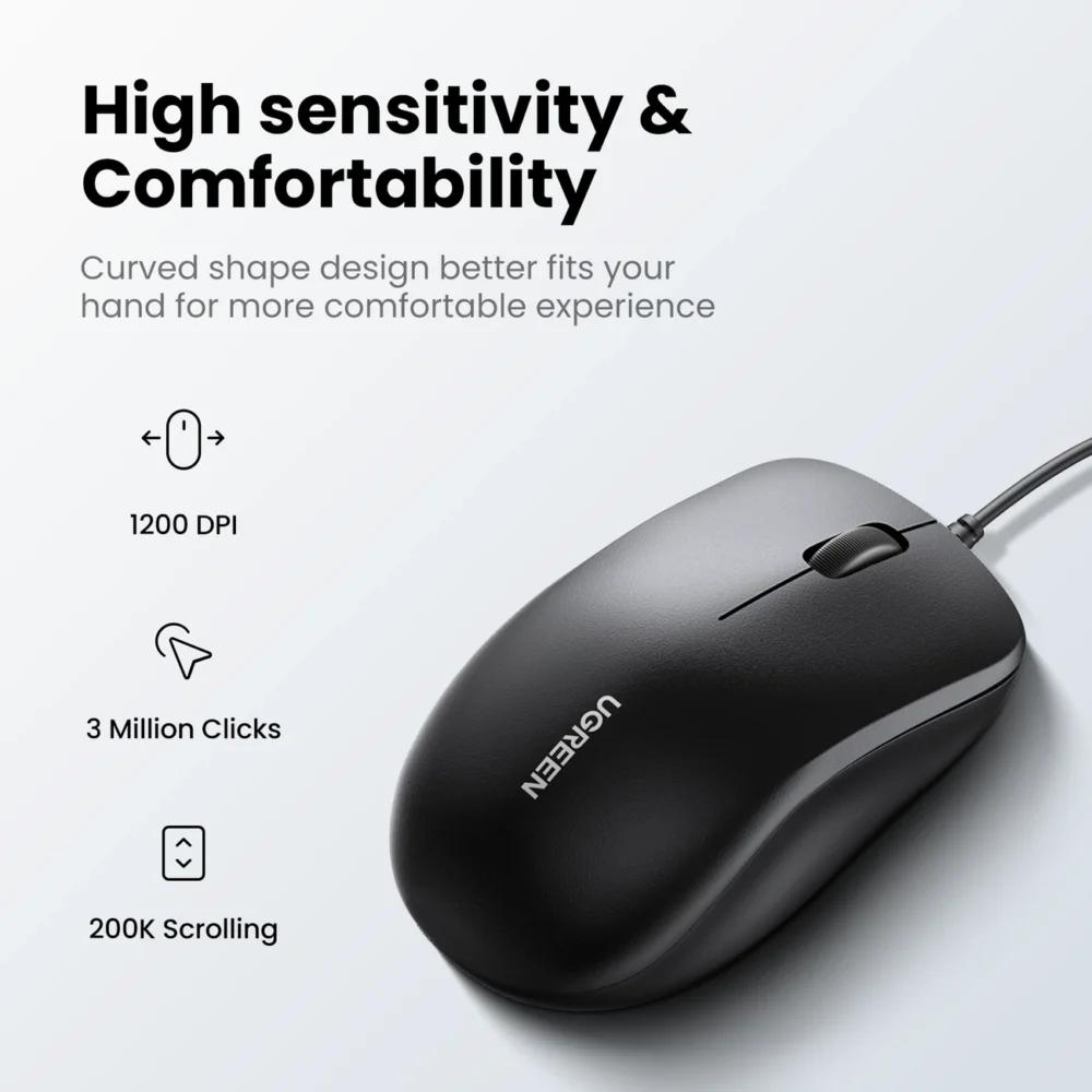 Ugreen MK003 wired keyboard and mouse set - blackeng