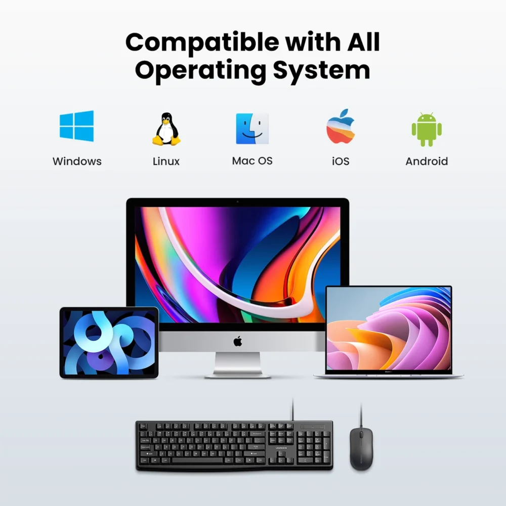 Ugreen MK003 wired keyboard and mouse set - blackeng