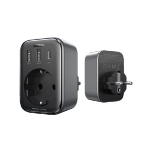 Wall charger 30W (2xUSB/USB C/AC) / adapter EU - EU 13A Ugreen CD314 - blackeng