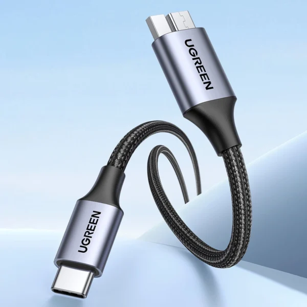 USB C / micro USB-B 3.0 cable Ugreen US565 5Gb/s 3A 0.5m - grayeng