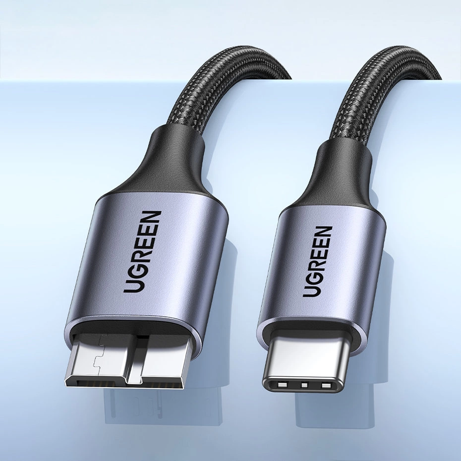 USB C / micro USB-B 3.0 cable Ugreen US565 5Gb/s 3A 0.5m - grayeng