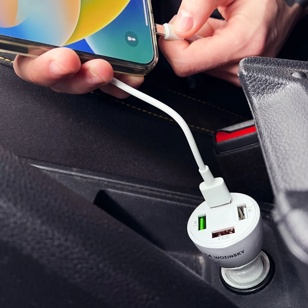 Wozinsky WCCAW 50W 4x USB-A QC car charger - whiteeng