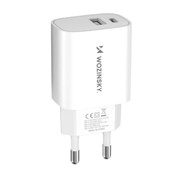 Wozinsky WGWCW USB-A USB-C 20W wall charger - whiteeng