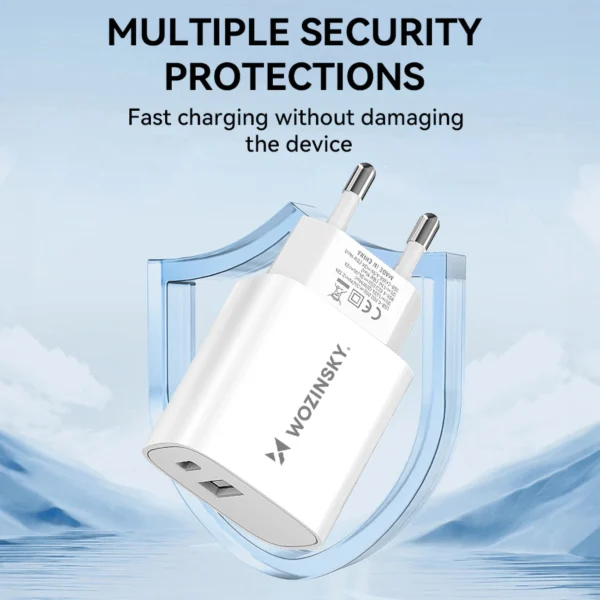 Wozinsky WGWCW USB-A USB-C 20W wall charger - whiteeng