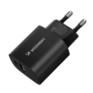 Wozinsky WGWCB USB-A USB-C 20W wall charger - blackeng