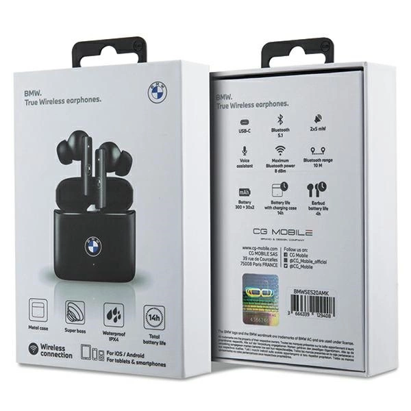 BMW Bluetooth headphones BMWSES20AMK TWS + docking station black/black Signatureeng