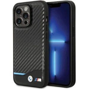 Case BMW BMHCP13L22NBCK iPhone 13 Pro / 13 6.1" black/black hardcase Leather Carboneng