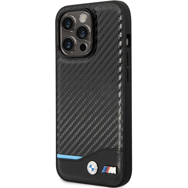 Case BMW BMHCP13X22NBCK iPhone 13 Pro Max 6.7" black/black hardcase Leather Carboneng