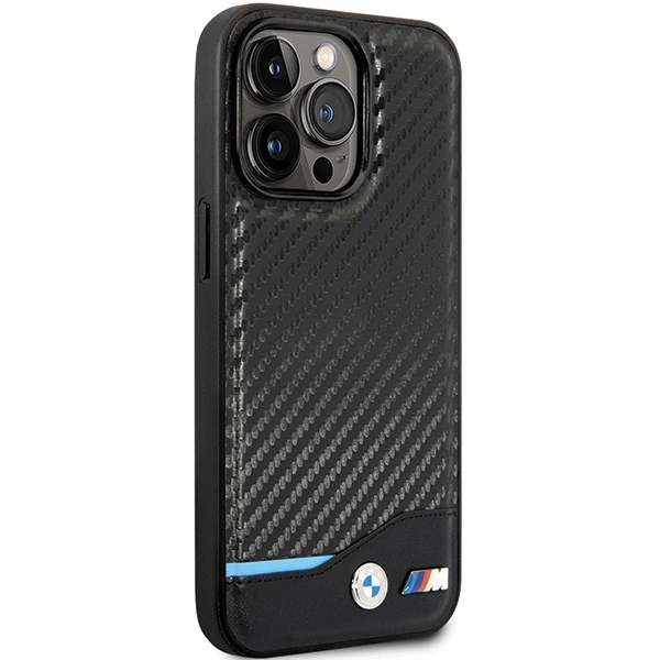 Case BMW BMHCP13X22NBCK iPhone 13 Pro Max 6.7" black/black hardcase Leather Carboneng