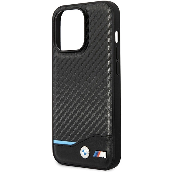 Case BMW BMHCP13X22NBCK iPhone 13 Pro Max 6.7" black/black hardcase Leather Carboneng