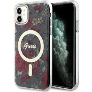 Guess GUHMN61HCFWSA iPhone 11 / Xr 6.1" green/khaki hardcase Flower MagSafeeng