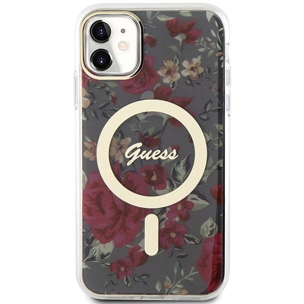 Guess GUHMN61HCFWSA iPhone 11 / Xr 6.1" green/khaki hardcase Flower MagSafeeng