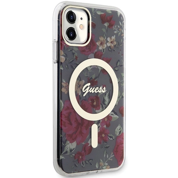 Guess GUHMN61HCFWSA iPhone 11 / Xr 6.1" green/khaki hardcase Flower MagSafeeng
