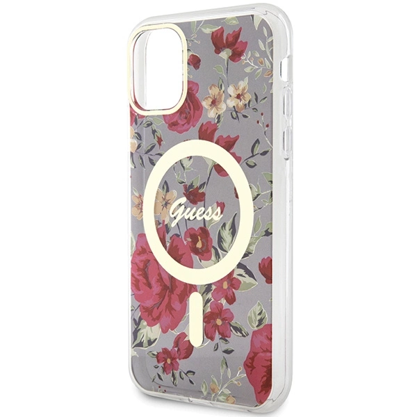 Guess GUHMN61HCFWSA iPhone 11 / Xr 6.1" green/khaki hardcase Flower MagSafeeng
