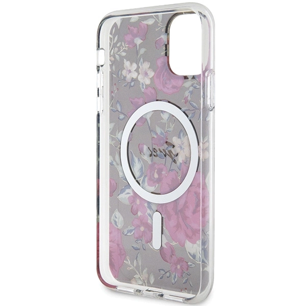 Guess GUHMN61HCFWSA iPhone 11 / Xr 6.1" green/khaki hardcase Flower MagSafeeng