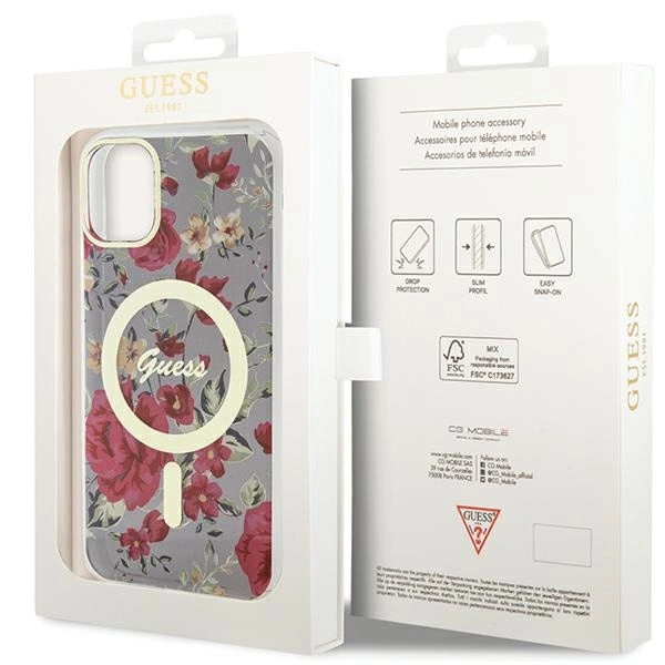 Guess GUHMN61HCFWSA iPhone 11 / Xr 6.1" green/khaki hardcase Flower MagSafeeng