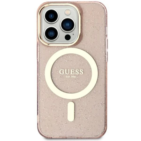 Guess GUHMN61HCMCGP iPhone 11 / Xr 6.1" pink/pink hardcase Glitter Gold MagSafeeng