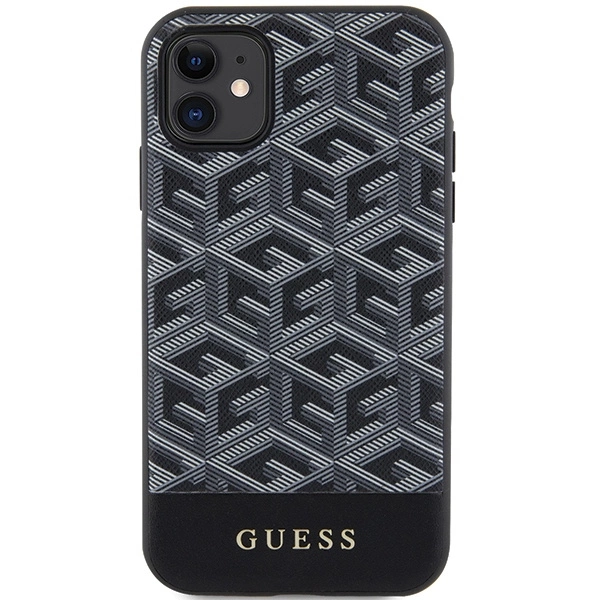 Guess GUHMN61HGCFSEK iPhone 11 / Xr 6.1" black/black hardcase GCube Stripes MagSafeeng