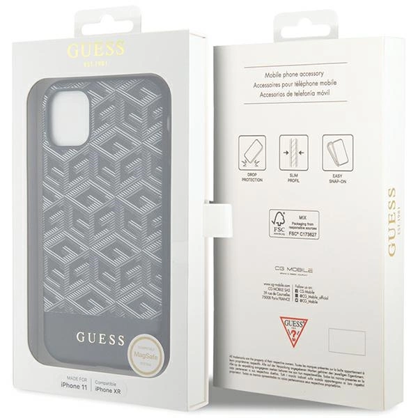 Guess GUHMN61HGCFSEK iPhone 11 / Xr 6.1" black/black hardcase GCube Stripes MagSafeeng