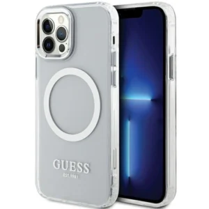 Guess Metal Outline Magsafe case for iPhone 12 / iPhone 12 Pro - silvereng