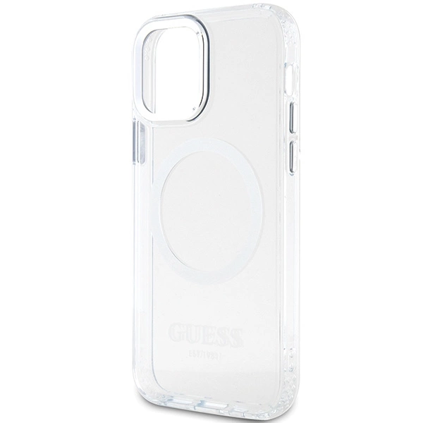 Guess Metal Outline Magsafe case for iPhone 12 / iPhone 12 Pro - silvereng