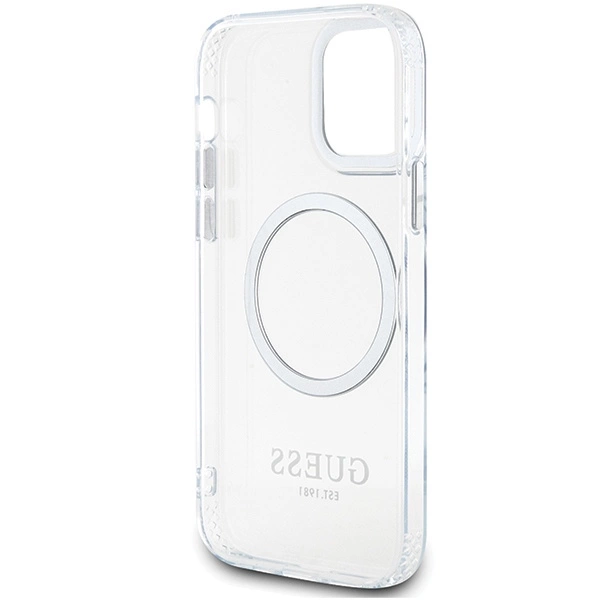 Guess Metal Outline Magsafe case for iPhone 12 / iPhone 12 Pro - silvereng