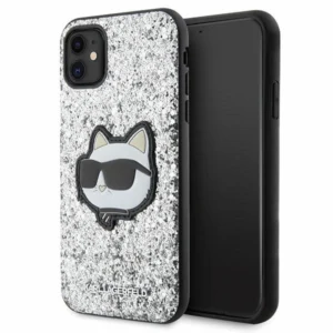 Karl Lagerfeld KLHCN61G2CPS iPhone 11 / Xr 6.1" silver/silver hardcase Glitter Choupette Patcheng