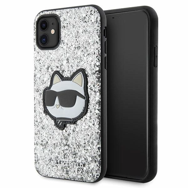Karl Lagerfeld KLHCN61G2CPS iPhone 11 / Xr 6.1" silver/silver hardcase Glitter Choupette Patcheng