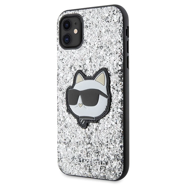Karl Lagerfeld KLHCN61G2CPS iPhone 11 / Xr 6.1" silver/silver hardcase Glitter Choupette Patcheng