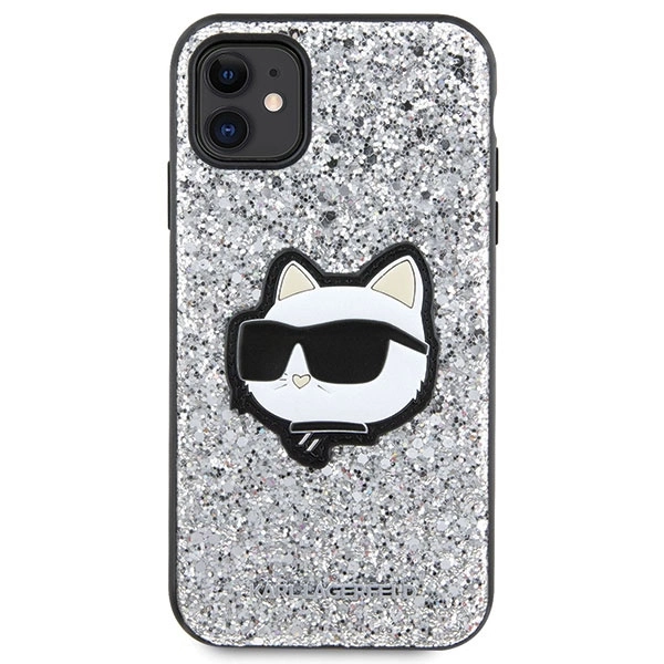 Karl Lagerfeld KLHCN61G2CPS iPhone 11 / Xr 6.1" silver/silver hardcase Glitter Choupette Patcheng