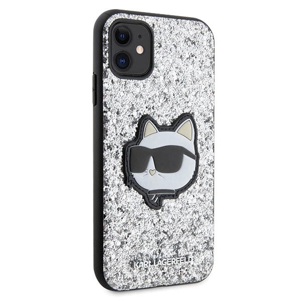 Karl Lagerfeld KLHCN61G2CPS iPhone 11 / Xr 6.1" silver/silver hardcase Glitter Choupette Patcheng